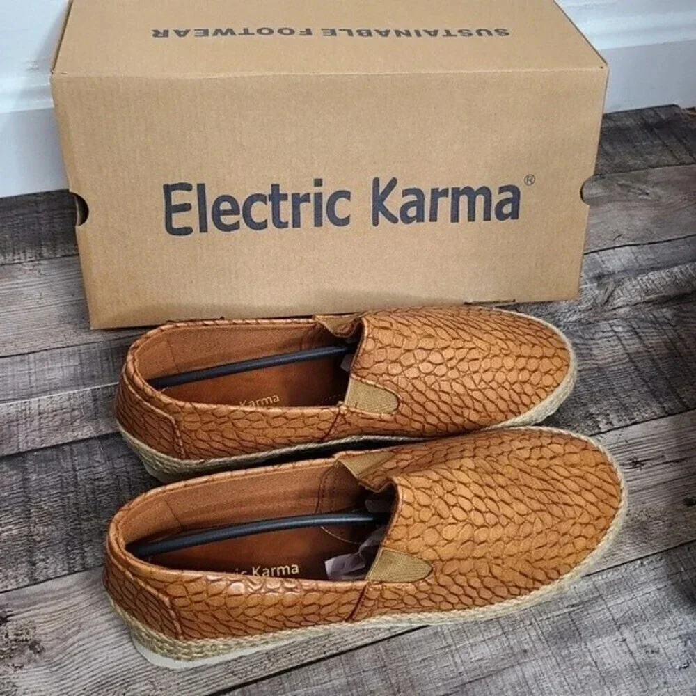ELECTRIC karma Womens Lulu Camel Espadrille slip-on sz 9 NEW